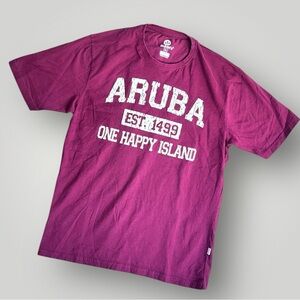 Aruba Graphic T-Shirt in Burgundy